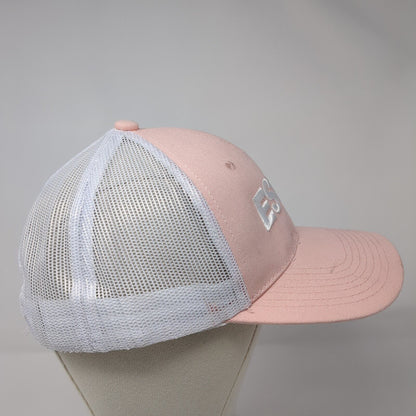 Estes Snapback Mesh Back Trucker Hat Pink One Size Embroidered 6 Panel