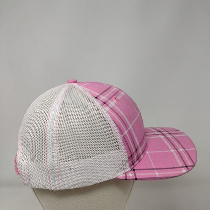 D&A Companies Snapback Trucker Hat Pink Small Plaid Mesh Back Richardson