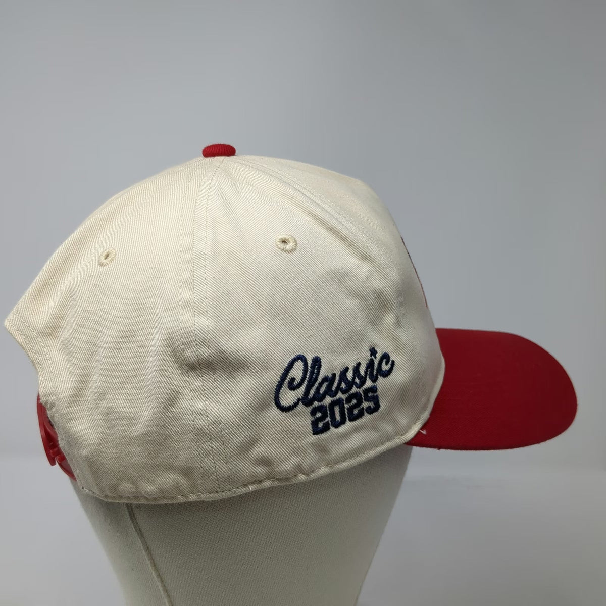'47 Barstool Classic 2025 Beige Red OSFM 5 Panel Golf Snapback Hat Adjustable