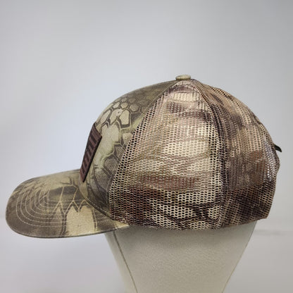 Outdoor Cap Trucker Hat Beige Green One Size Camo Spartan American Flag Patch