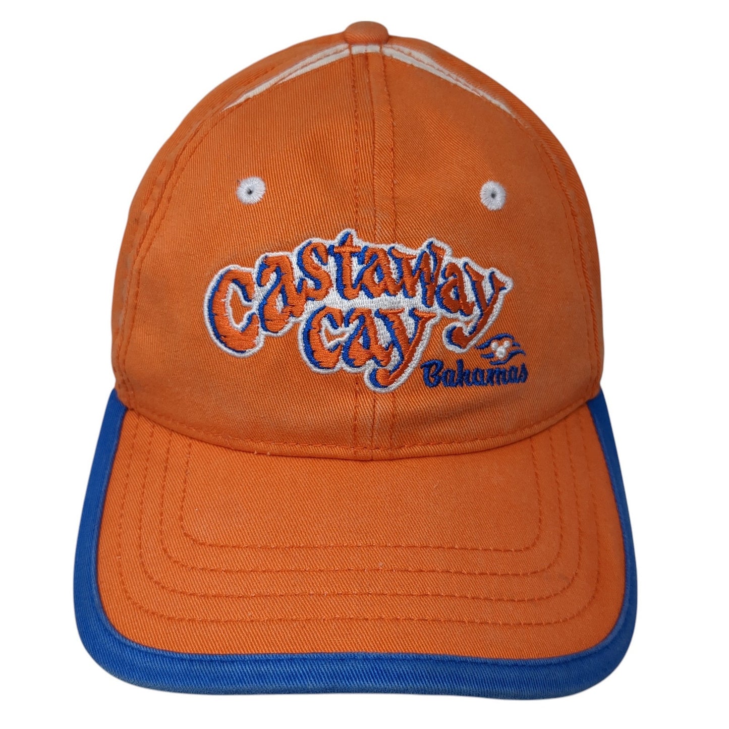 Castaway Cay Bahamas Strapback Hat Orange One Size Adjustable Disney