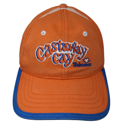 Castaway Cay Bahamas Strapback Hat Orange One Size Adjustable Disney