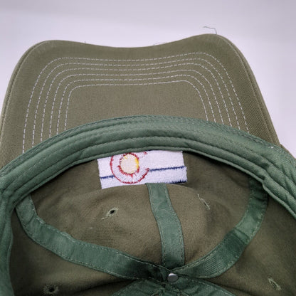 Colorado Flag Strapback Hat Green One Size Adjustable Embroidered