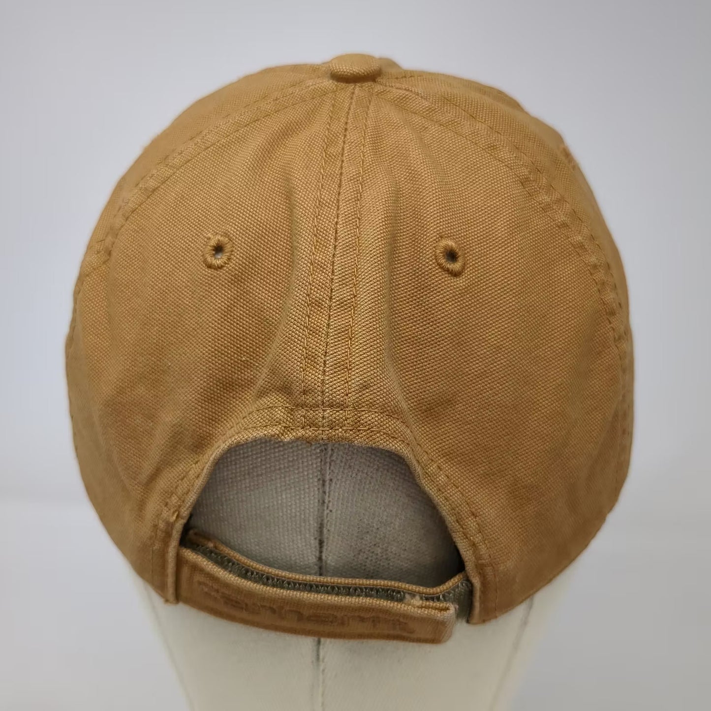 Carhartt Brown Baseball Cap OS Logo Patch Adjustable Canvas Strapback Hat