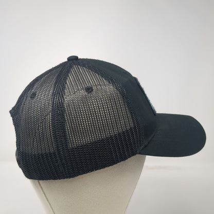 Life is Good Trucker Hat Black One Size Mesh Back Snapback Mountain Landscape