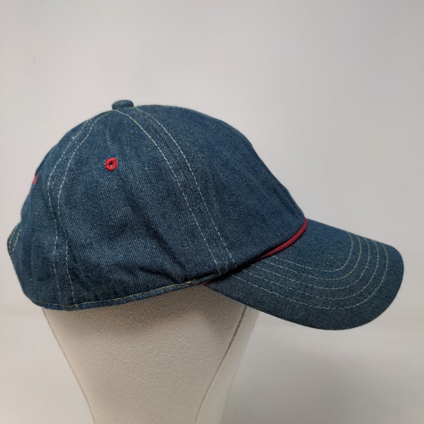 Disney Boy's Strapback Hat Blue Size OS Embroidered Mickey Mouse Logo Denim