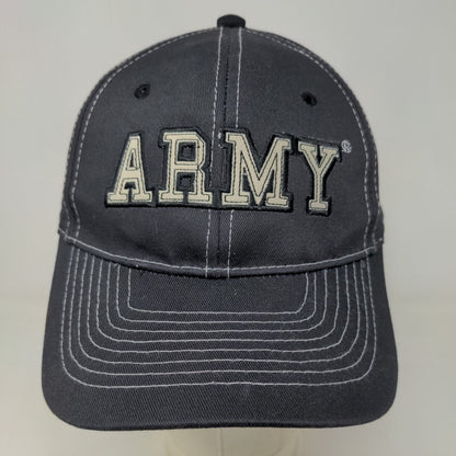 Black Ink Design Men's Slideback Hat Gray Embroidered Army Logo Cotton