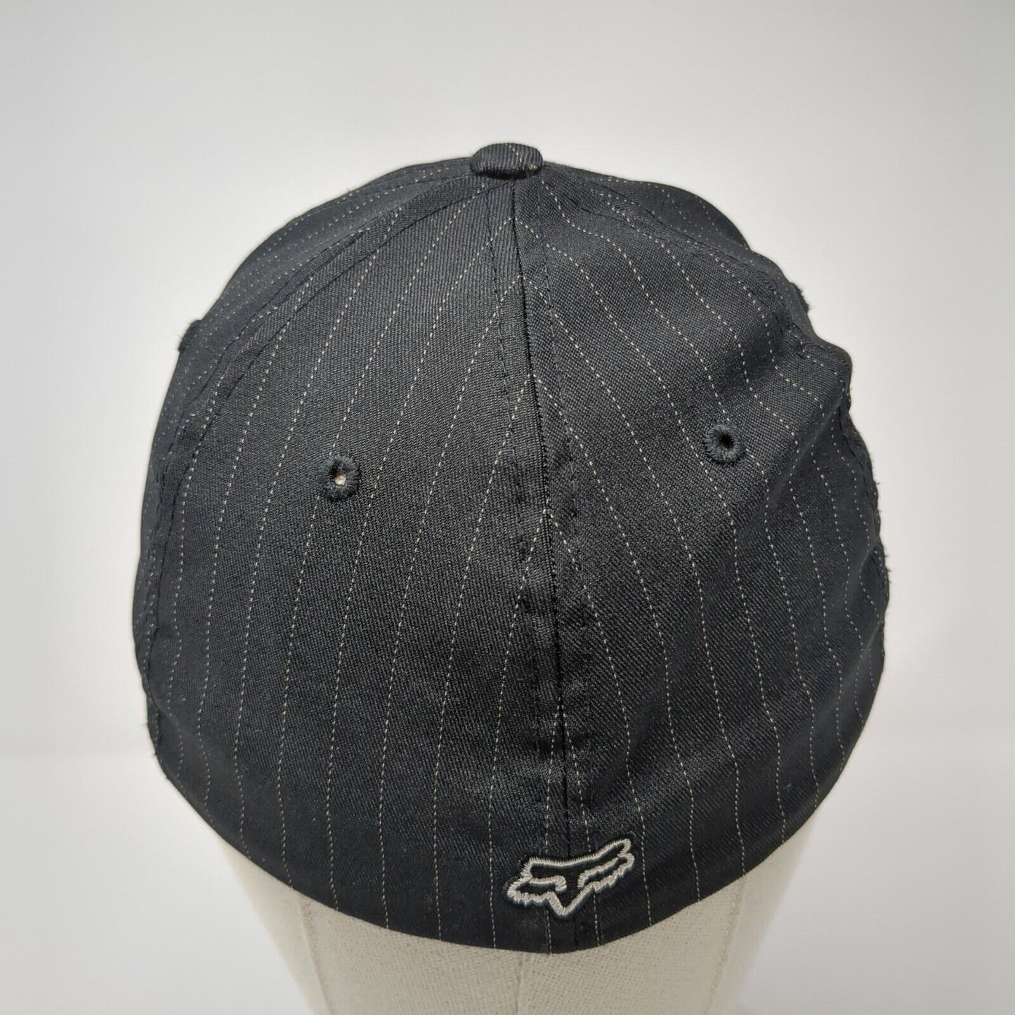 Fox Fitted Hat Black S/M Lightweight Embroidered Vented Holes 6 Panel Flexfit