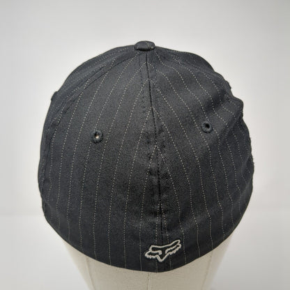 Fox Fitted Hat Black S/M Lightweight Embroidered Vented Holes 6 Panel Flexfit