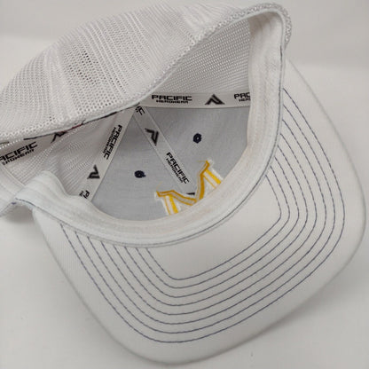 Letter M Fitted Trucker Hat Blue 6 7/8-7 3/8 Blue Embroidered Pacific Headwear