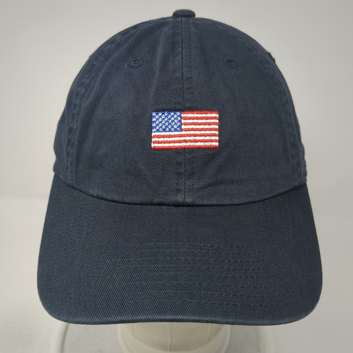 USA Flag Slideback Hat Blue One Size Embroidered Solid American Needle