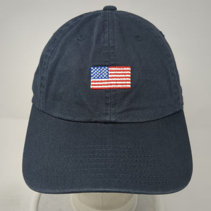USA Flag Slideback Hat Blue One Size Embroidered Solid American Needle