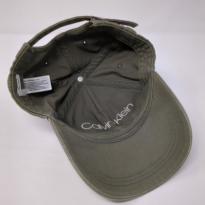 Calvin Klein Slideback Baseball Cap Green One Size Adjustable Emblem 6 Panel