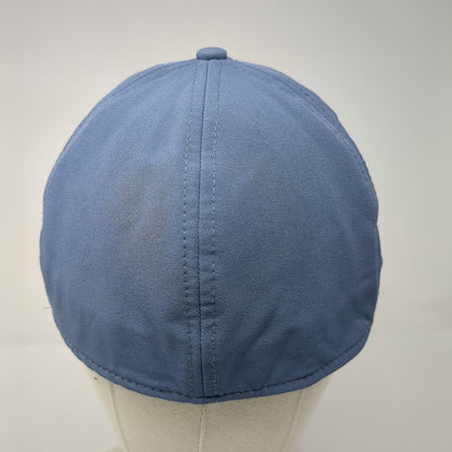 Russell Fitted Hat Blue One Size Stretch Gray Trim 6 Panel Outdoor