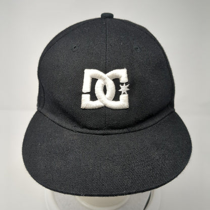 DC Fitted Hat Black 7 1/2 Embroidered Logo Solid Vent Holes L.O.G.R