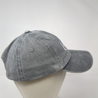 Gigi Slideback Hat Gray One Size Adjustable Embroidered Vented Holes 6 Panel