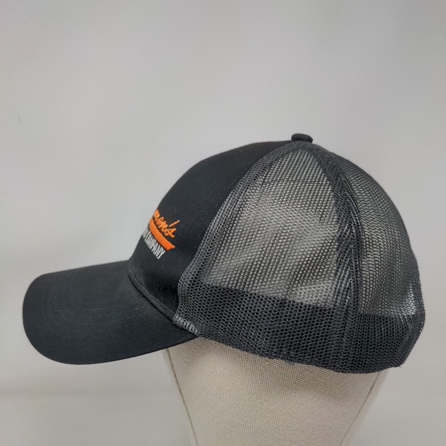 LumberMen's Mesh Back Snapback Trucker Hat Black Embroidered Logo