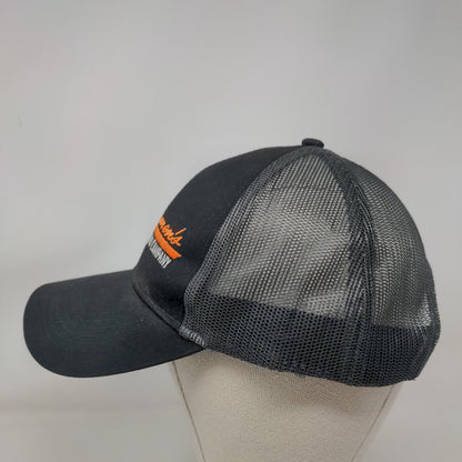 LumberMen's Mesh Back Snapback Trucker Hat Black Embroidered Logo