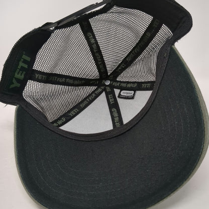 YETI Trucker Hat Green Black One Size Snapback Mesh Back Patch Logo Outdoor Hat
