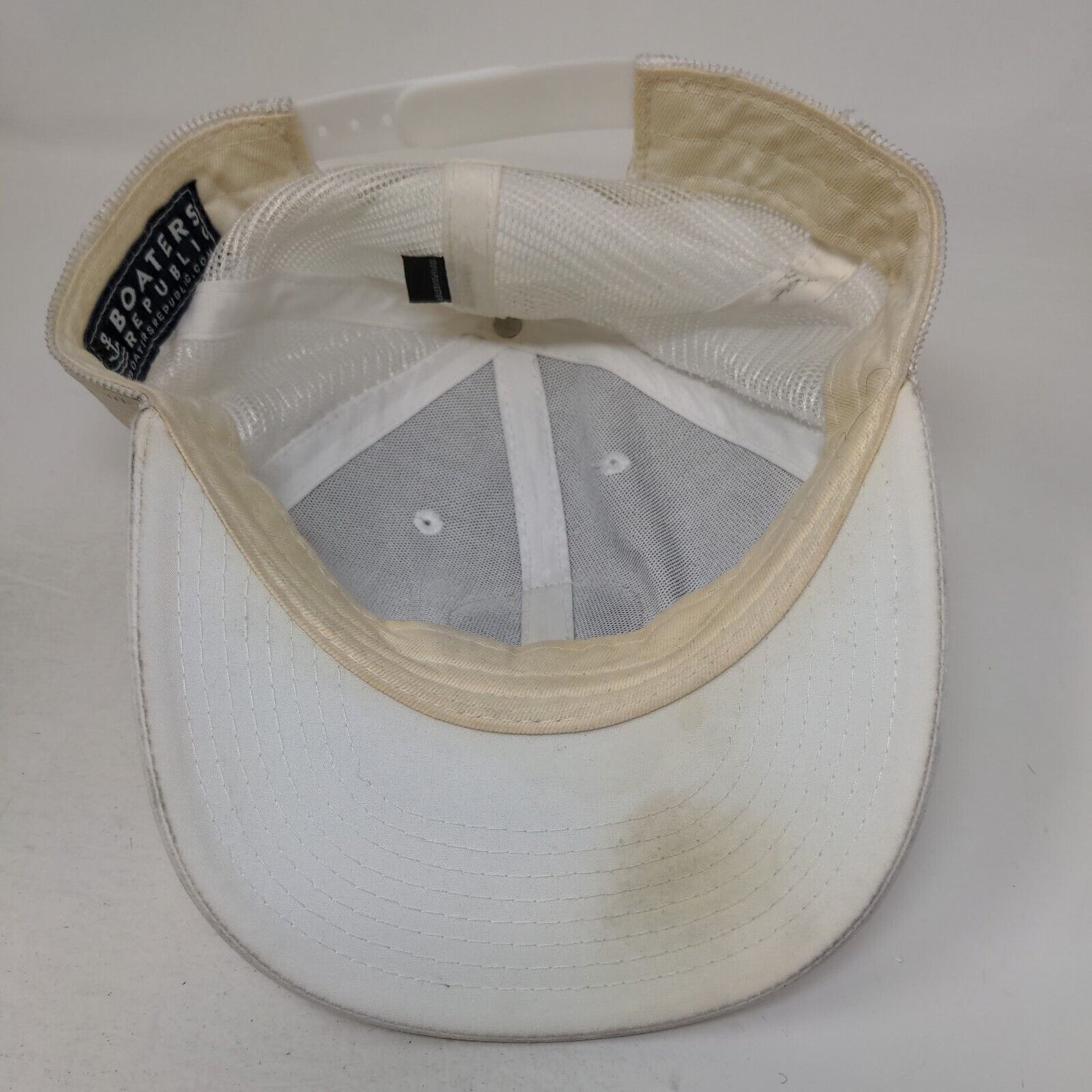 Boaters Republic Snapback Trucker Hat White OS Adjustable Mesh Back 6 Panel