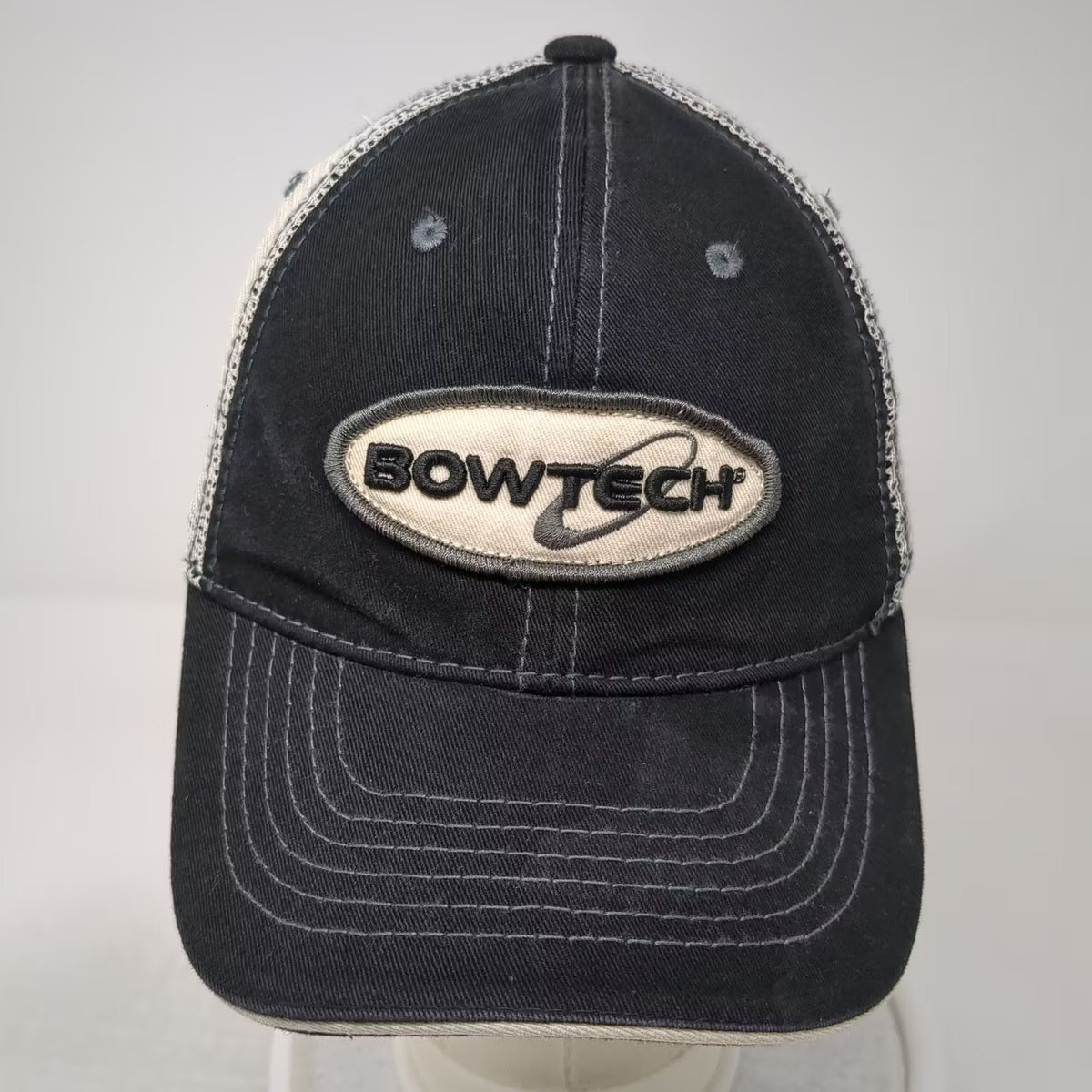 BowTech Baseball Cap Black One Size Mesh Trucker Hat Eugene OR Strapback