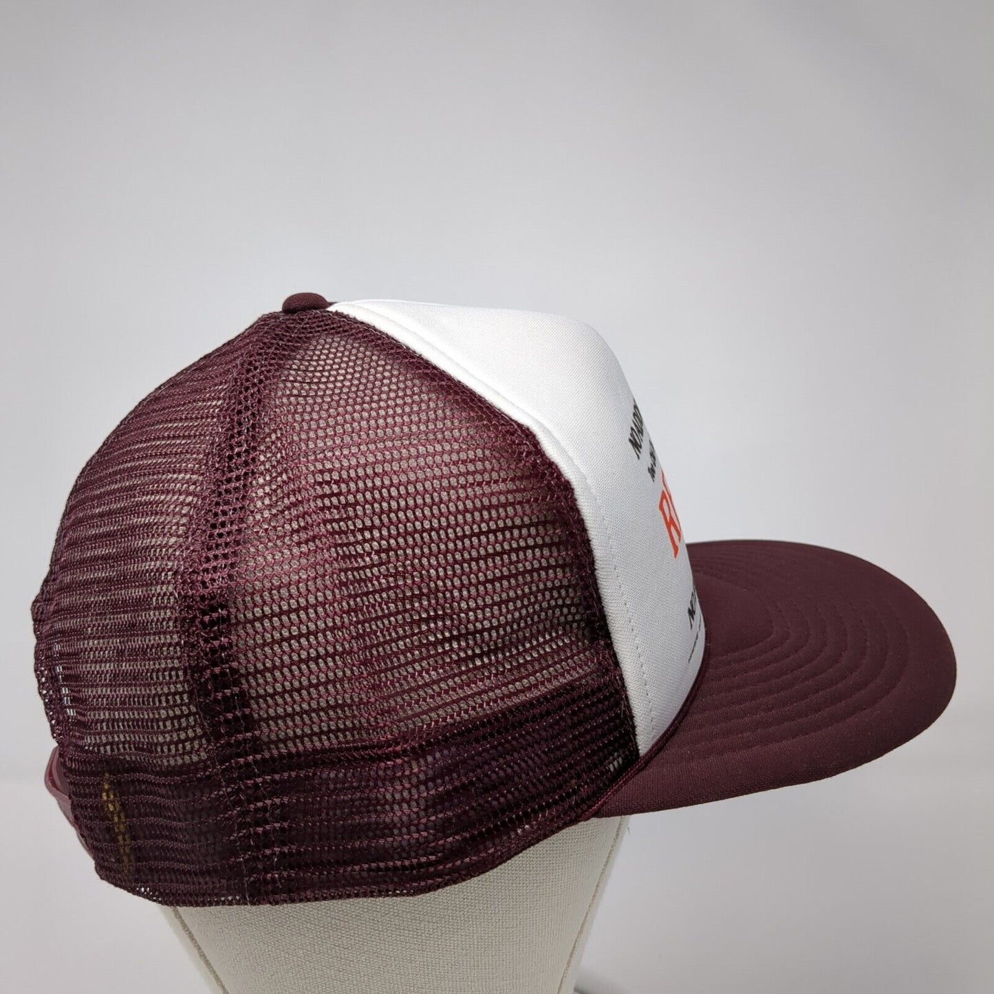 Retired No Money Snapback Rope Trucker Hat Red One Size Mesh Back