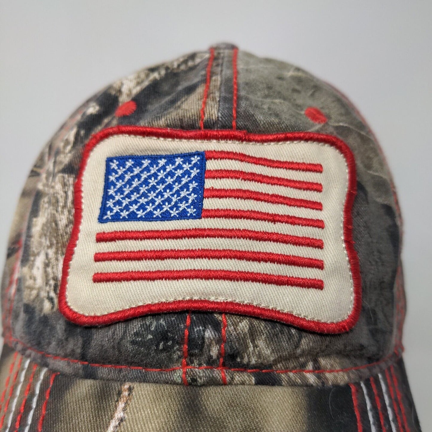 Unbranded Men's Camo Strapback Hat Adjustable Embroidered American Flag