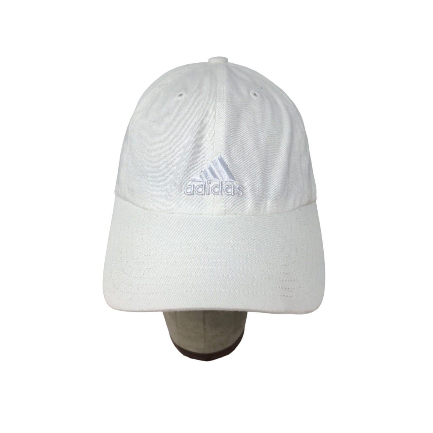 Adidas Slideback Hat White Embroidered Logo Adjustable 100% Cotton