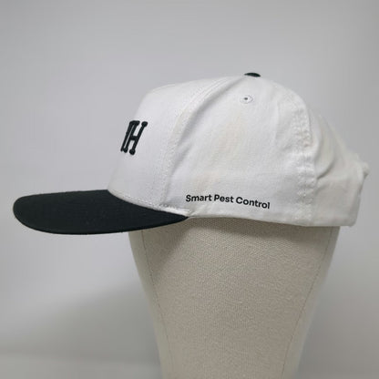 Hawx Smart Pest Control 5 Panel White Hat One Size Snapback Green Underbrim Flat