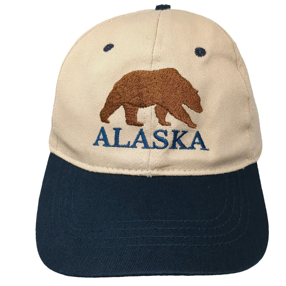 Tongass Trading Company Snapback Beige Blue One Size Bear Alaska Two-Tone Hat