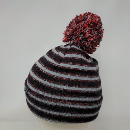 Zeroxposur Knit Pom Pom Beanie Hat Cap S/M Multicolor Striped