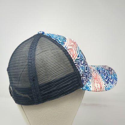 Dakine Trucker Hat Blue One Size Geometric Pattern Mesh Back Snapback Logo