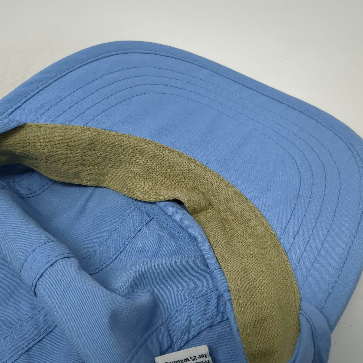 L.L.Bean 5 Panel Blue Hat M Neck Flap Sun Cape Buzz Off Insect Shield Adjustable