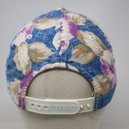 Ducks Unlimited Trucker Hat Blue Floral Print Snapback One Size Embroidered