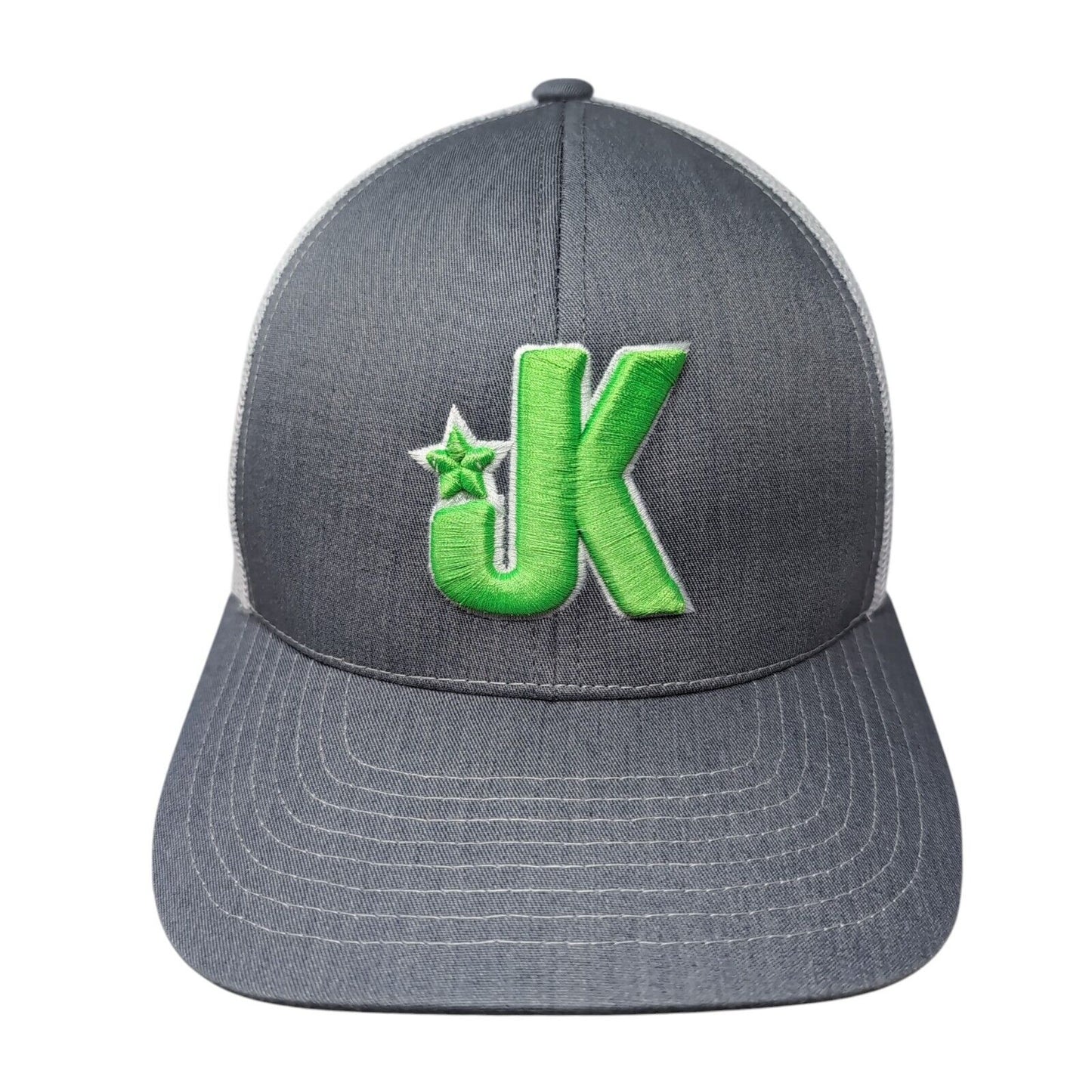 JK Snapback Trucker Hat Gray OS Adjustable Embroidered Mesh Pacific Headwear
