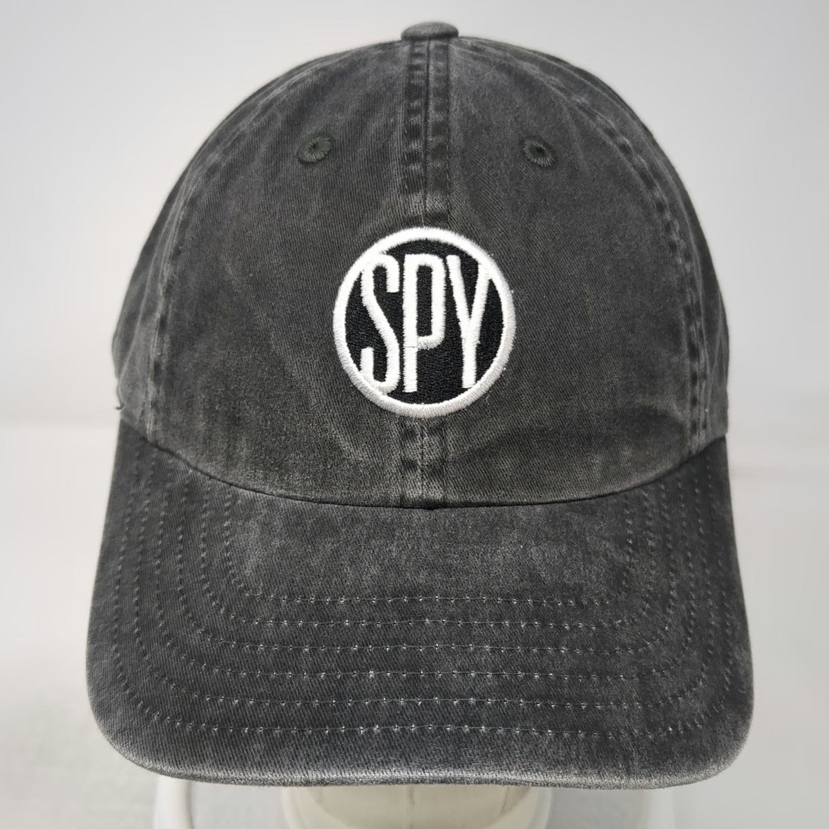 American Needle Baseball Cap Gray One Size SPY Logo Slideback Washed Cotton Hat