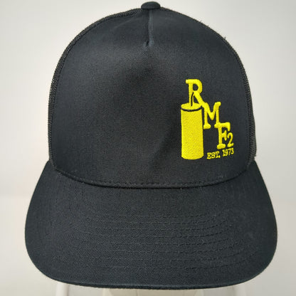 Yupoong Trucker Hat Black One Size Mesh Back Snapback Structured RM F2 EST 1973