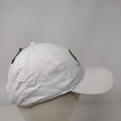 Kiss Me I'm Irish Slideback Hat White OSFM Embroidered Clover David and Young