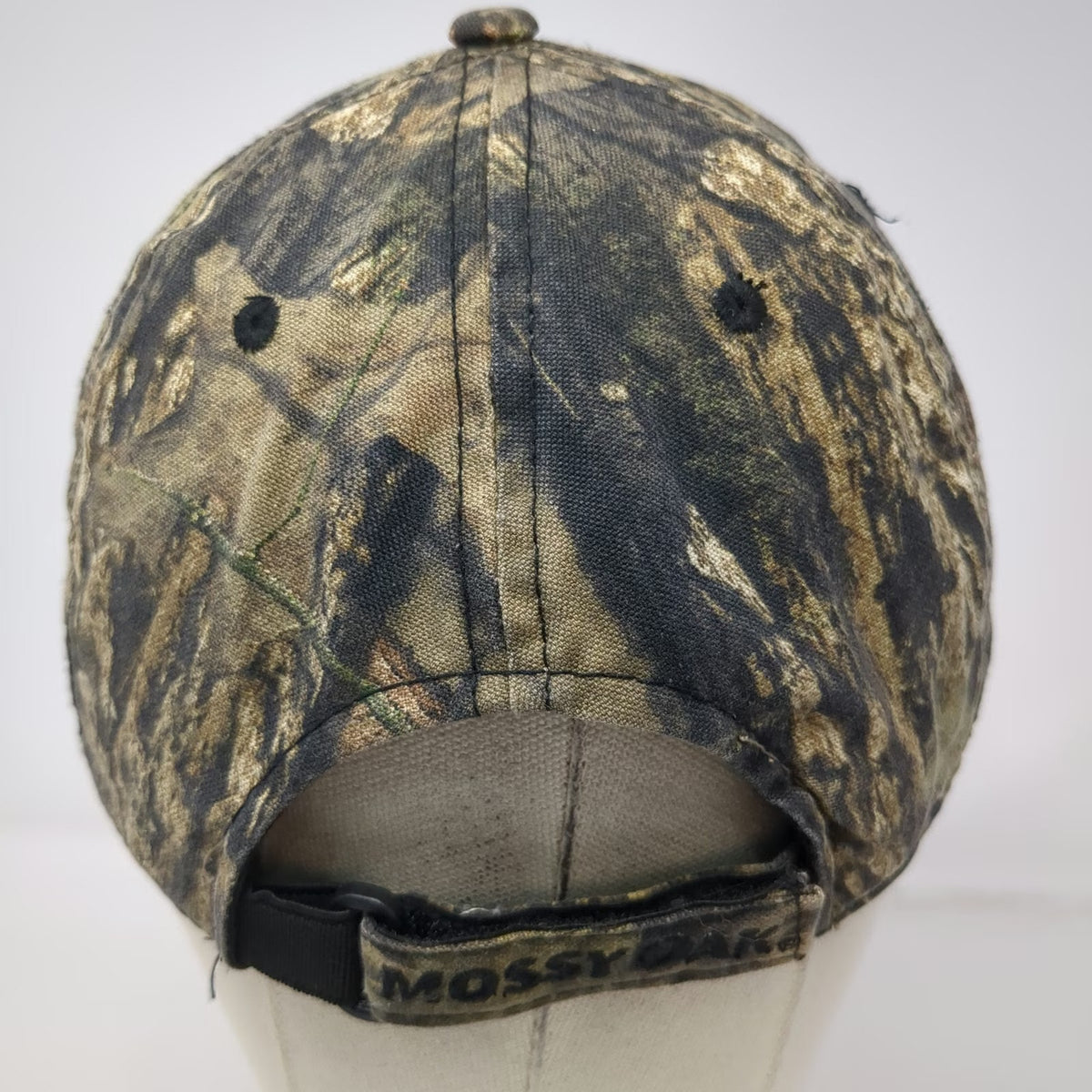 Outdoor Cap Mossy Oak Baseball Cap Black Green OSFM Frayed Camo Strapback Hat