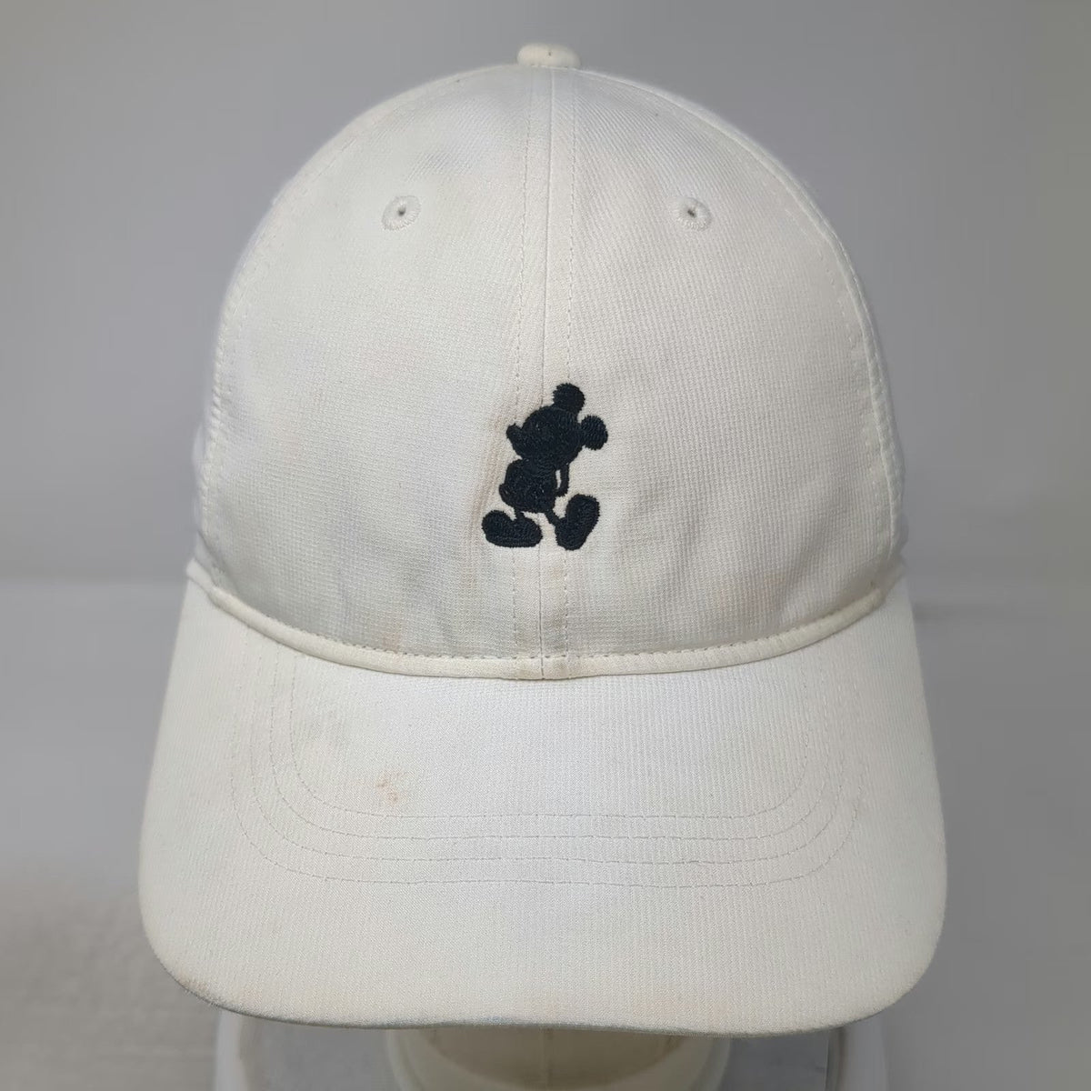 Nike Baseball Cap White OSFM Mickey Mouse Disney Parks Swoosh Golf Slideback Hat