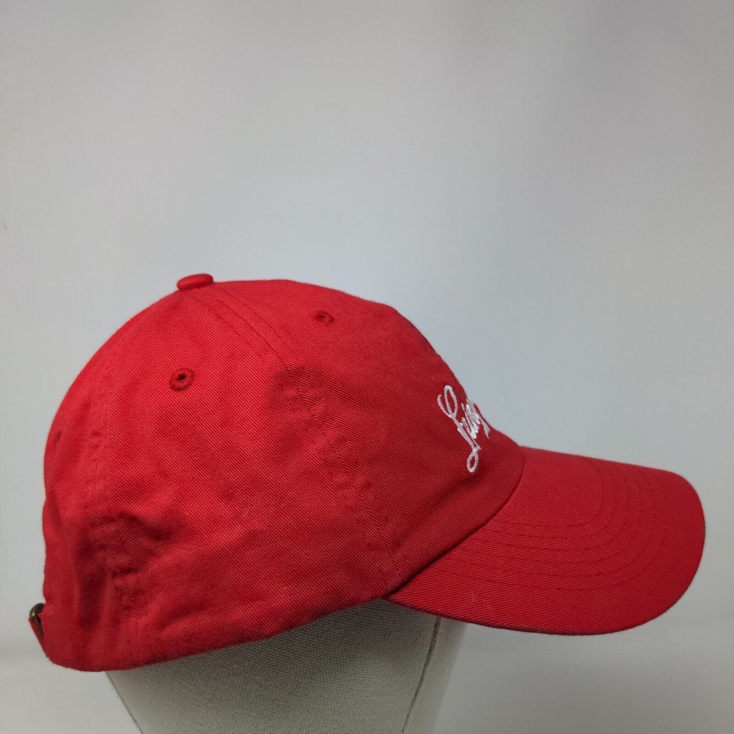 Leinenkugel's Slideback Hat Red One Size Adjustable Embroidered Vented Holes