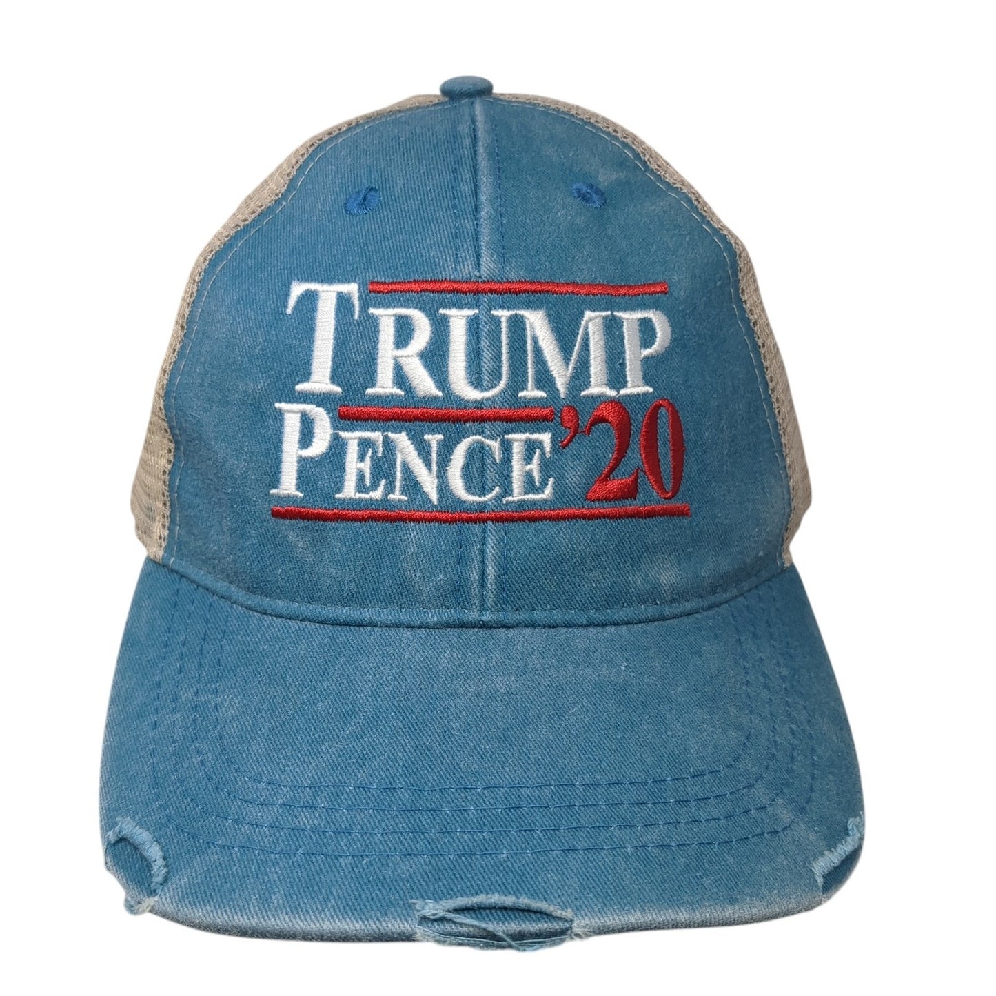 Trump Pence '20 Snapback Mesh Back Trucker Hat Blue One Size Piper Lou