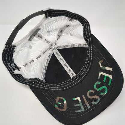 Jessie G Camo Anchor Snapback Trucker Hat Black One Size Mesh Back