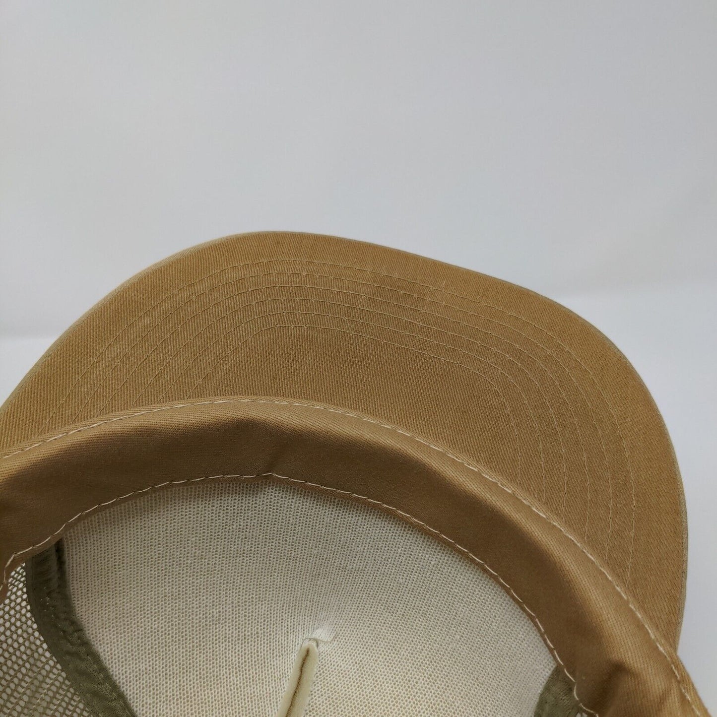 Hole N" The Rock Snapback Rope Trucker Hat Tan OSFA Solid Mesh Back