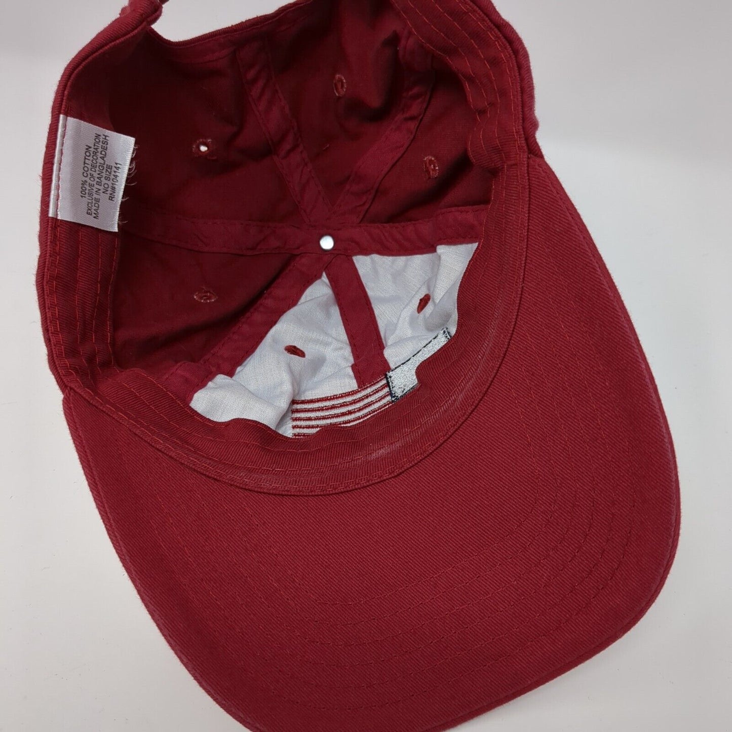 American Flag Slideback Hat Red One Size Adjustable Embroidered Patriotic Cotton