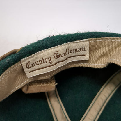 Country Gentleman Baseball Cap Green Brown One Size Wool Suede Slideback Hat