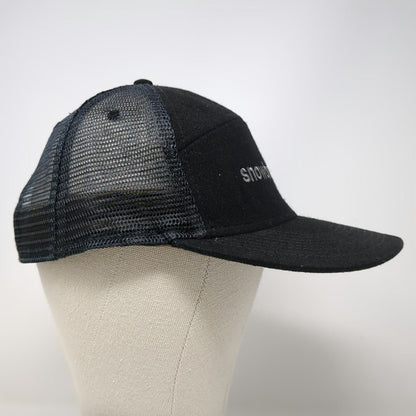 Snowbird Trucker Hat Black One Size 5 Panel Mesh Snapback Ski Resort Utah Logo