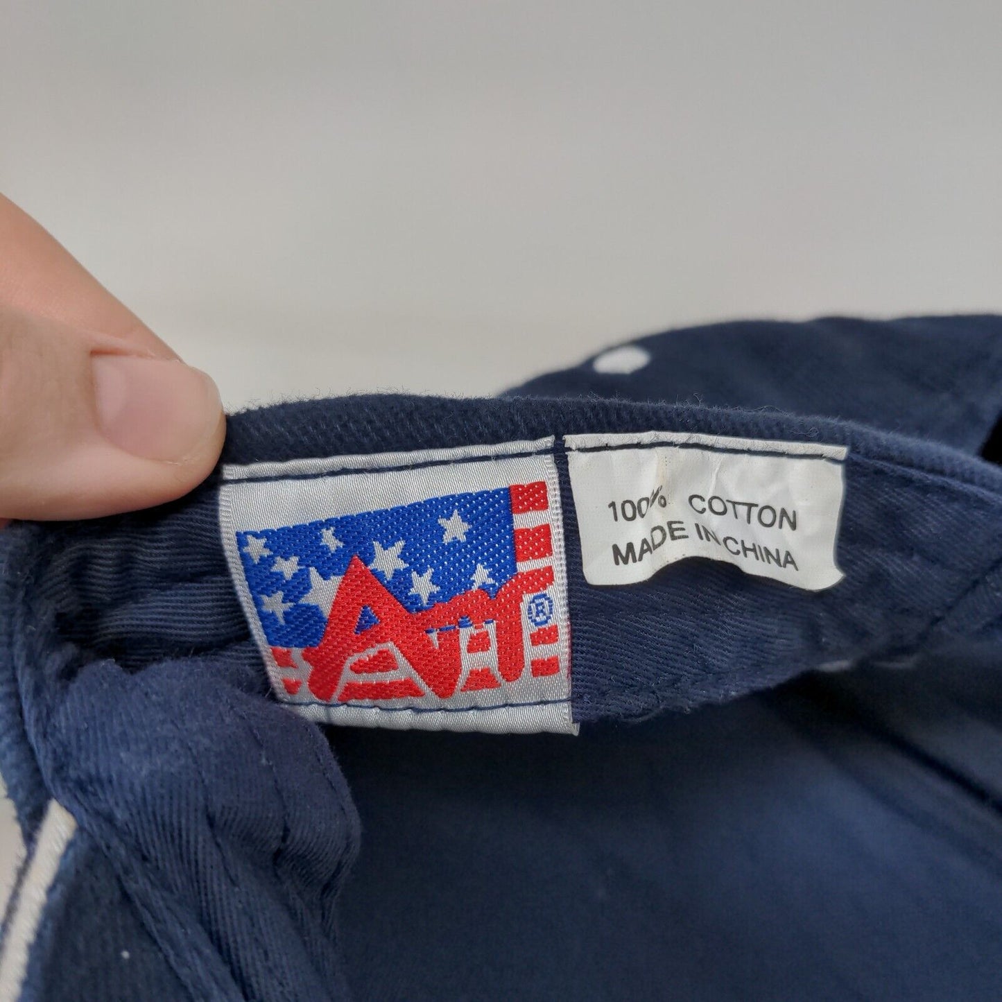 American Eagle Strapback Hat Blue One Size Embroidered Patriotic 6 Panel