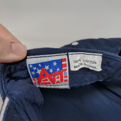 American Eagle Strapback Hat Blue One Size Embroidered Patriotic 6 Panel