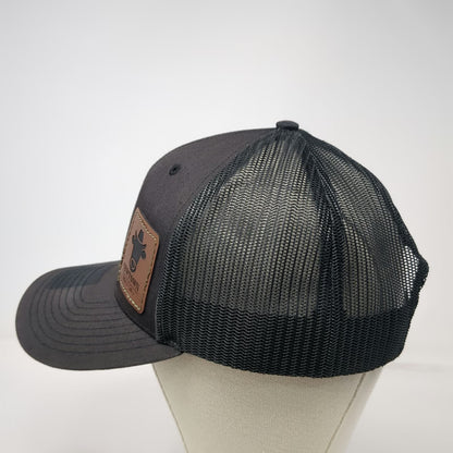 Richardson Trucker Hat Black L Snapback Cowtown Milk & More Leather Patch